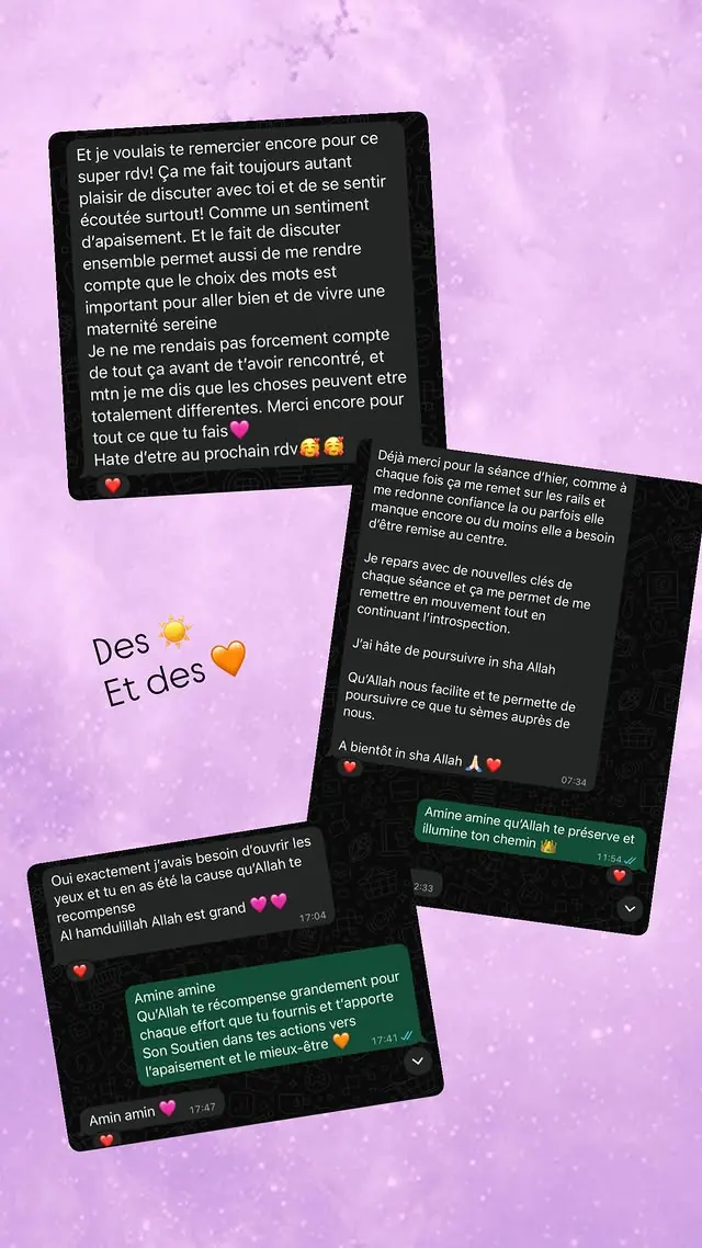 Capture anonymisée d'un retour de maman accompagnée, témoignage 4 sur 6