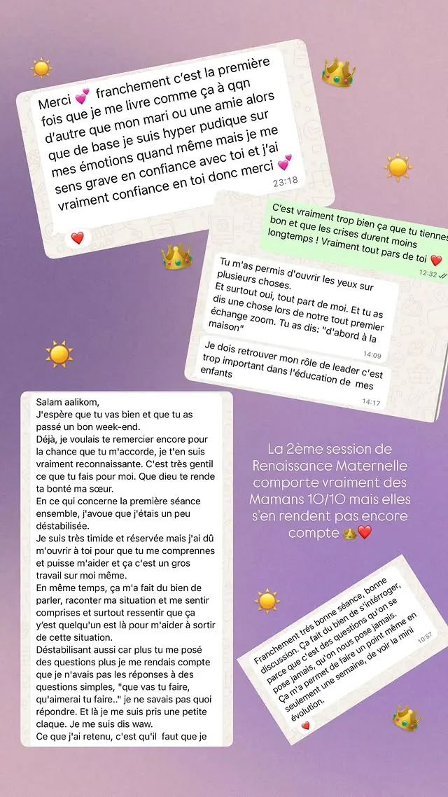 Capture anonymisée d'un retour de maman accompagnée, témoignage 2 sur 6
