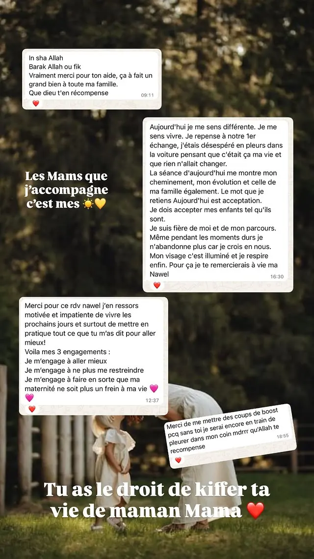 Capture anonymisée d'un retour de maman accompagnée, témoignage 1 sur 6